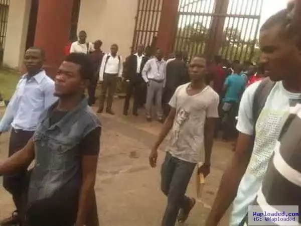 Serious Protest Going On At Adekunle Ajasin University, Akungba Over The Death Of 3 Students